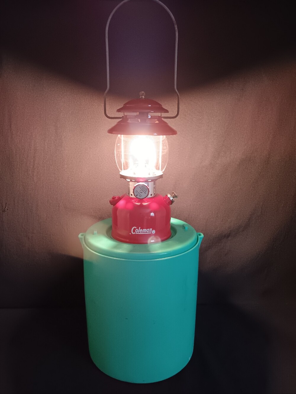 Serviced Coleman 200A Lantern Red 8/1964 With Lantern Caddy Ready To Fire